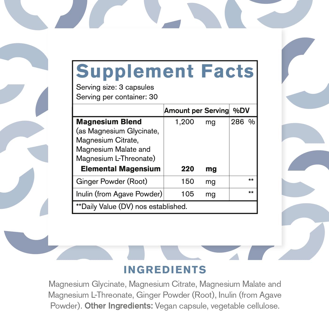 4-in-1 Magnesium Complex 1200 mg – Glycinate, Citrate, L-Threonate & Malate